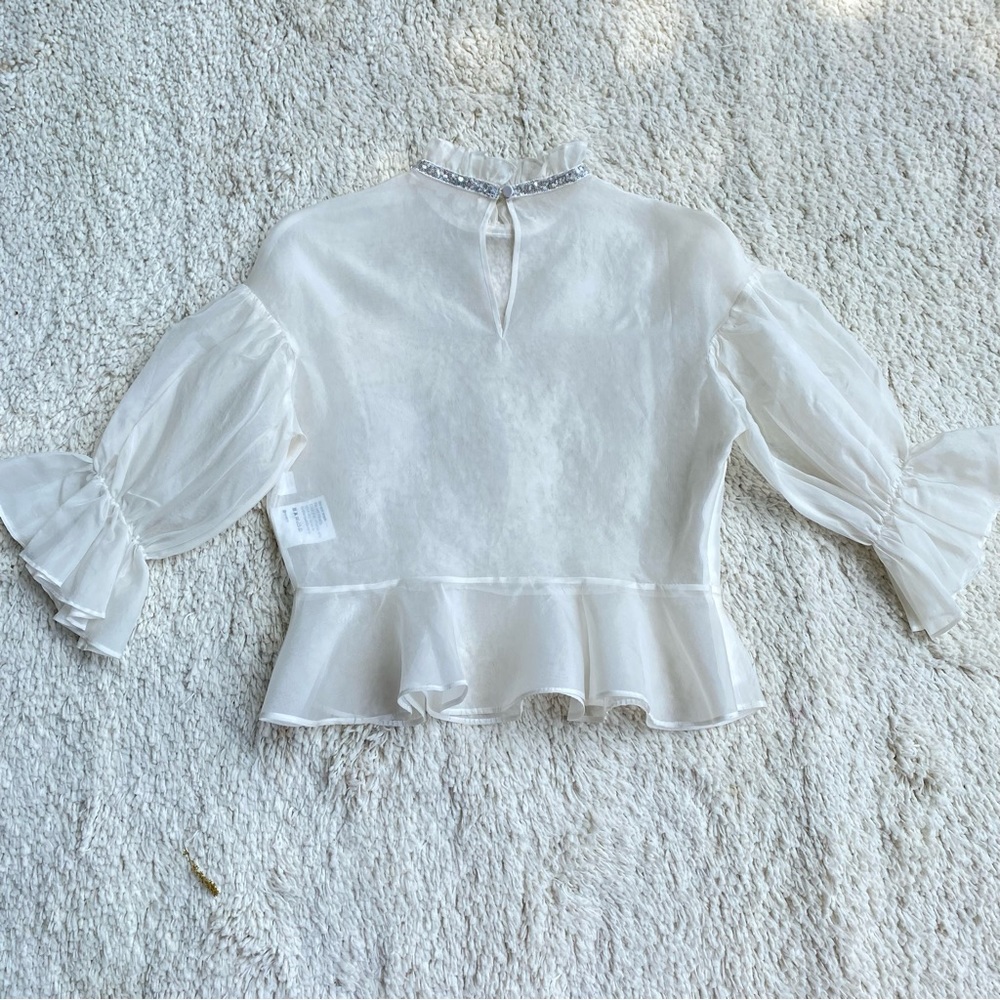 KIMBERLEY ANNE Coastlines Silk Organza Sheer Peplum - Picture 2 of 16